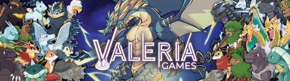 Valeria Games mobile app banner featuring various Valerian characters from the game.